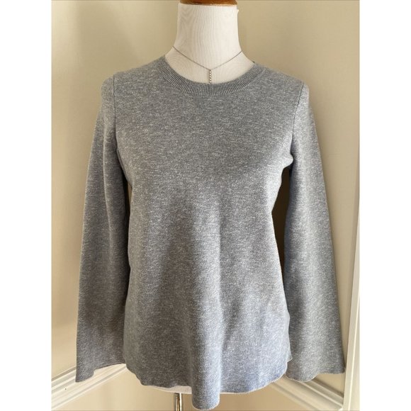 Madewell Sweater Pullover Long Sleeve Tie Back Criss Cross Grey S Small - Picture 1 of 6